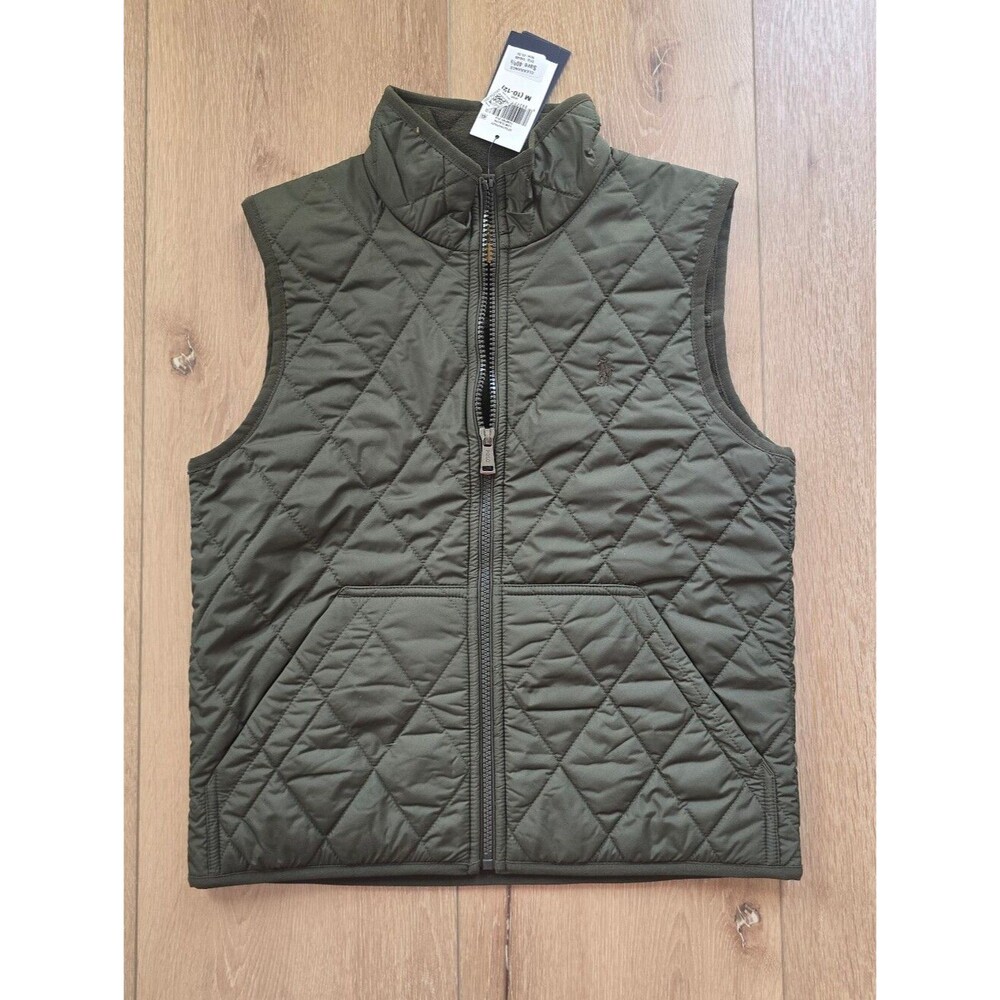Polo Ralph Lauren Boys Gleece Lined Quilted Vest M Medium 10 12
